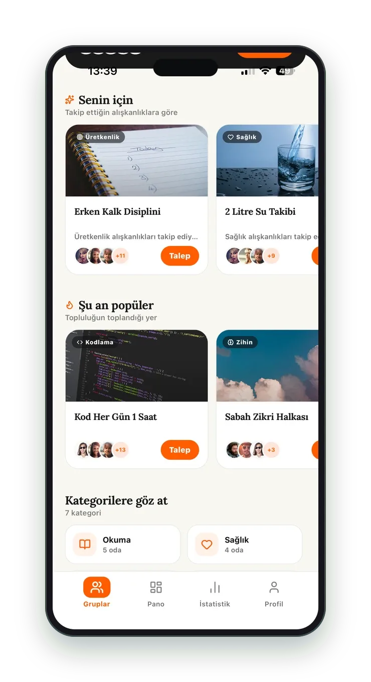 Alışkanlık Kulübü — Kategoriler
